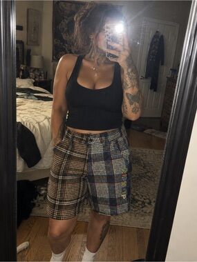 Ripndip Mixed Plaid Bermuda Shorts — Black, Brown, Blue, White